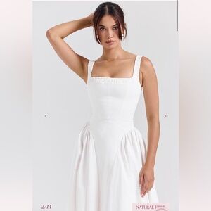 House of CB “DOROTHY” White Cotton Midi Sundress